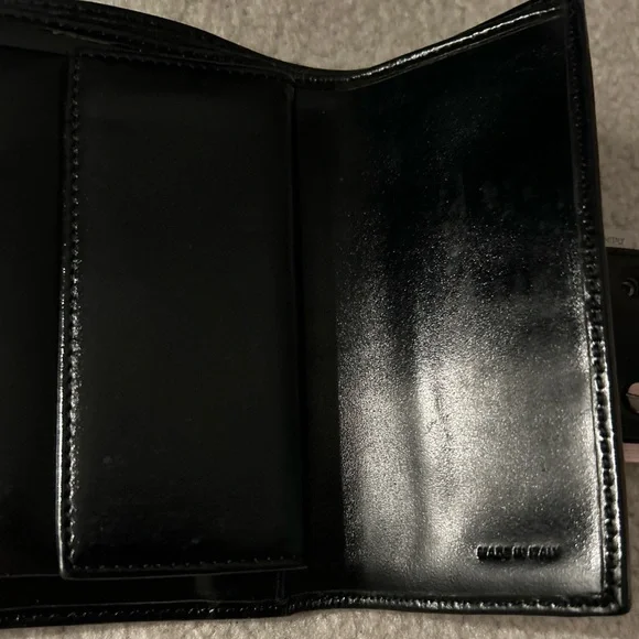 FENDI Y2K Black Zucchino Forever Continental Flap Compact Wallet Purse - Picture 9 of 16